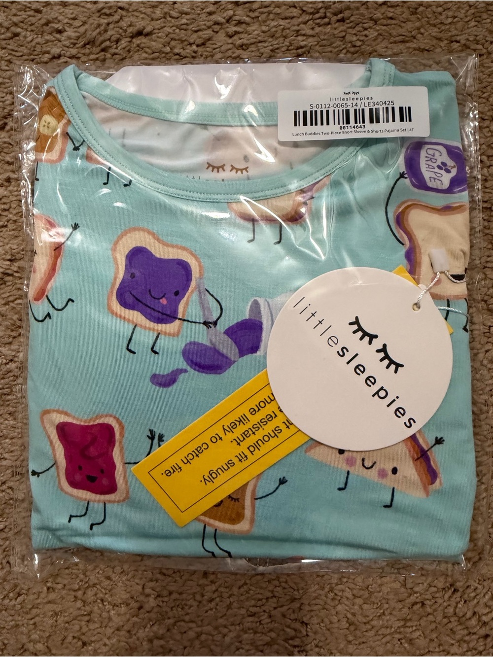 Little Sleepies Light Blue Toast & Jam Pajama Top